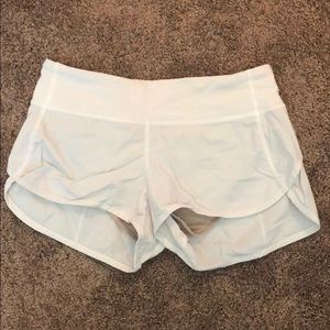 White Lululemon shorts